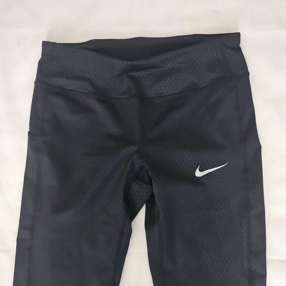 NIKE Dri-Fit Women's Activewear Black Pattern Yoga Leggings Size Small - Picture 6 of 14